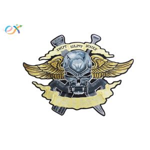 Polyester Fabric Irregular Custom Motorcycle Patches Embroidered Logo