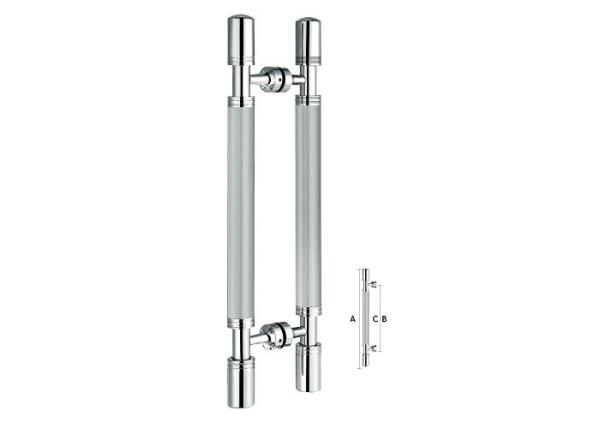 Hollow Solid Glass Interior Door Handles ,Decorative Door Pull Handles Anti -