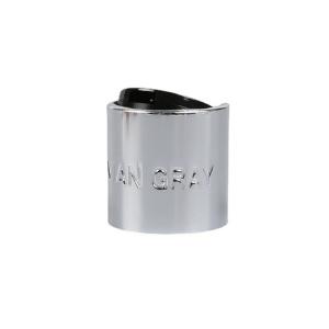 China Shiny Silver Aluminium Shampoo Push Disc Top Cap Tassel 28/410 Disc Top Caps factory