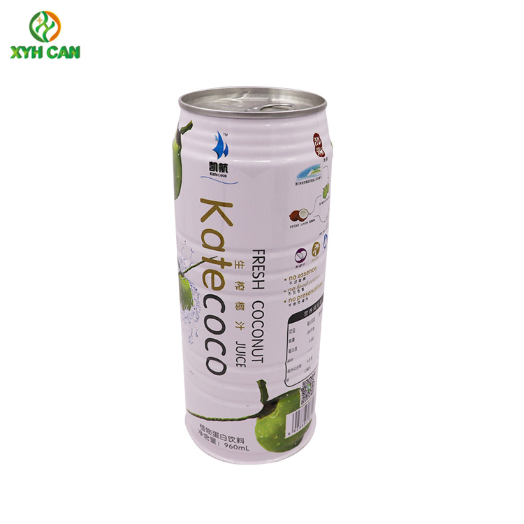 Beverage Tin Cans for 1L Beverage Packaging Printed Tin Containers For Coconut Water