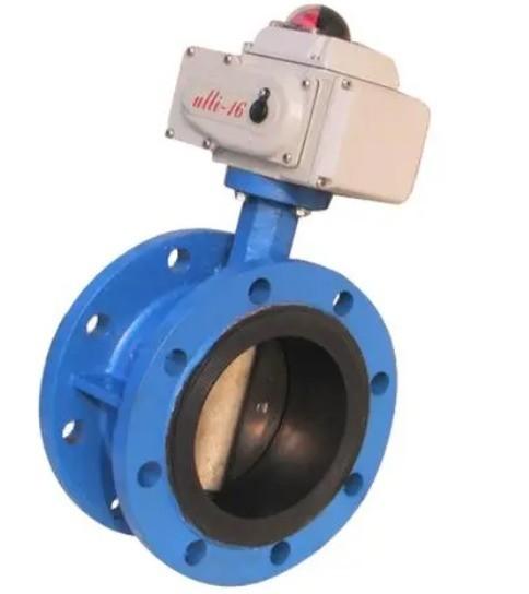 Gas Media Butterfly Valves Rubber Seat Double-Flanged 24V/DC Electric Rotary