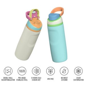 Bulk Custom 16oz Stainless Steel Vacuum Bottles W/Handle | FDA-Approved, BPA