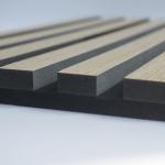 Recycled Soundproof Veneer Panelling Wall , Mildewproof Timber Slats On Wall
