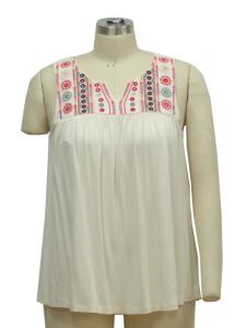 China National Flavors Embroider Ladies Tank Tops Loose Fitting Camisole Tops Soft factory