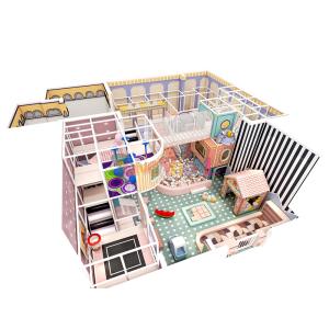 China Pink Fantasy Indoors Playground Equipment 90 Squares Soft Indoor Playground Custom factory