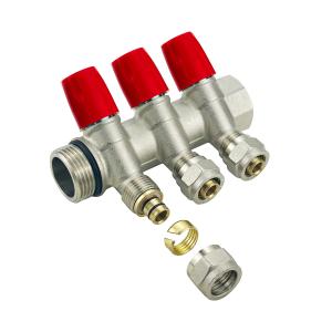 China Valve Material Brass Brass Pex Manifold With 2-6ways And Customized Size factory