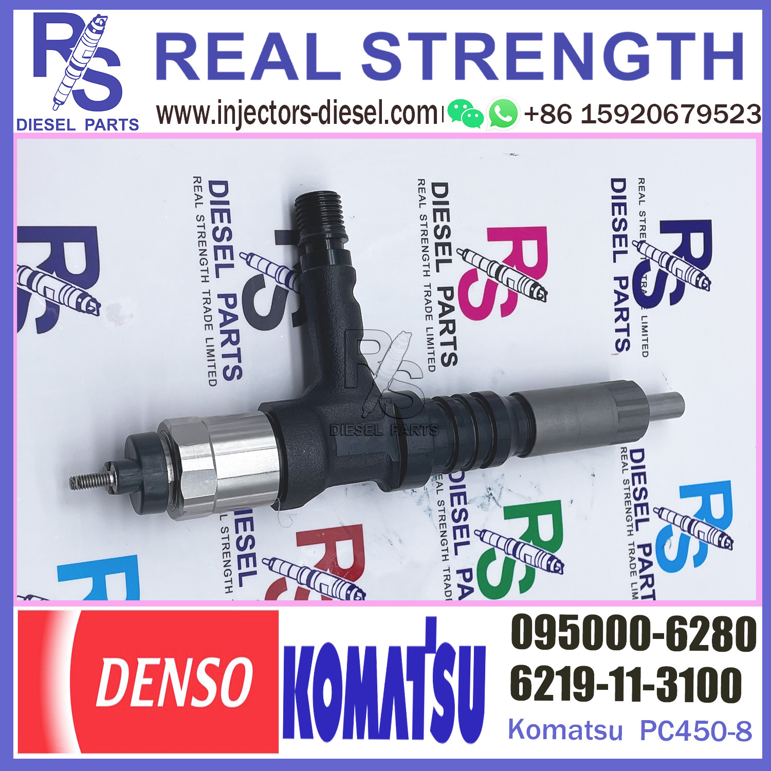 Diesel Fuel Injector 095000-6280 for KOMATSU SAA12VD140E-3C Engine 6219-11-3100