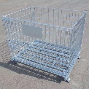 China Stackable 4 High Storage Wire Mesh Pallet Cage Auto Parts Storage Cages factory