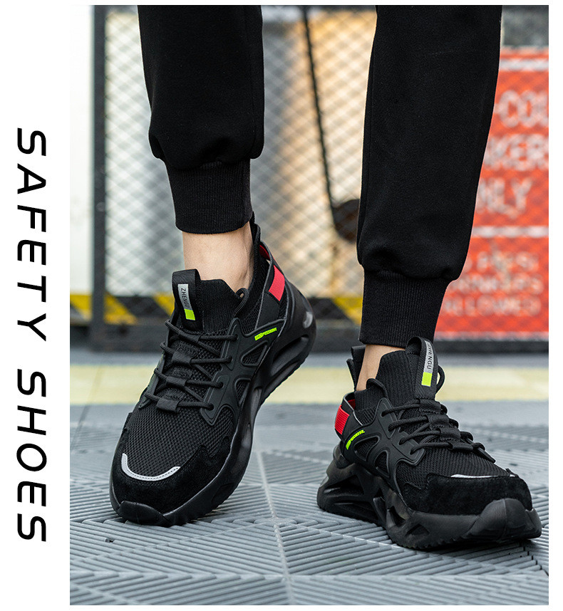Comfortable And Durable Anti-Smashing EVA Sole Safety Shoes With Flying Knit Upper