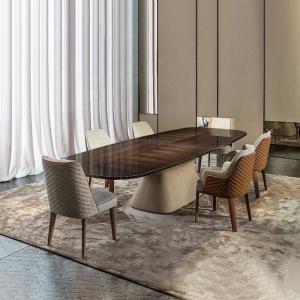 China Burl Leatherette Modern Dining Table Luxury Dining Room Table 200cm factory