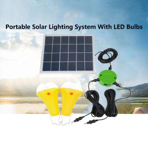 China 2pcs*3W Portable Solar Bulbs For Home Outdoor Camping Lighting System factory