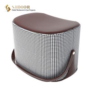 China 45cm Solid Wood Frame Foot Rest Stool Upholstered Stool Ottoman With Storage factory