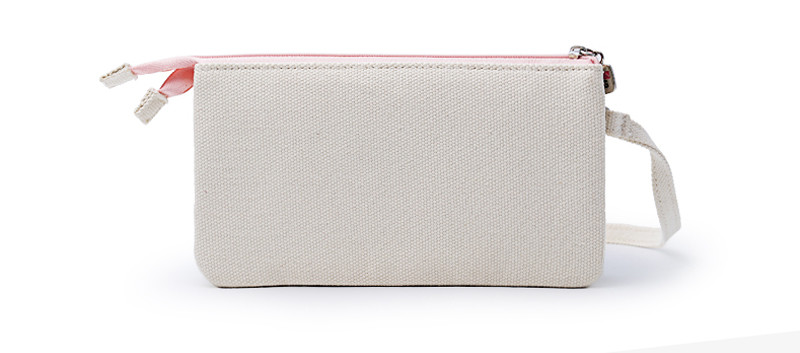 Waterproof Portable Cotton Canvas Zipper Pouch Bag