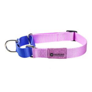 China Pink Orange Nylon Rope Dog Collar With Buckle Adjustable Buffered factory