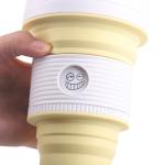 550ml 18oz Collapsible Silicone Coffee Cup Silicone Household Products White