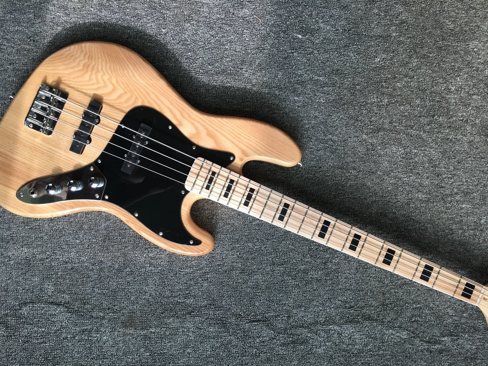 Custom 4 strings fanned fret electric bass ash body maple neck 33-35' passive pick up