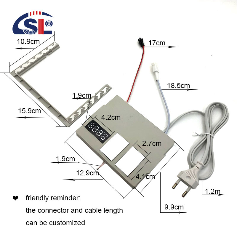 DC12V 5A 60W Single Color Touch Sensor Switch Led Mirror Touch With Time Temperature Display