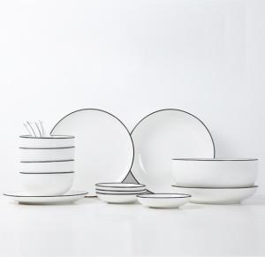 China Europe Style Bone China Dinnerware Sets ,16PCS Marble Ceramic Dining Kitchenware factory