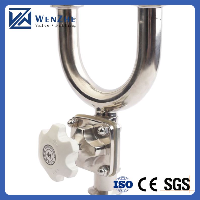 Sanitary Stainless Steel U Type Bend Diaphragm Valve with SS304/SS316L Body Material