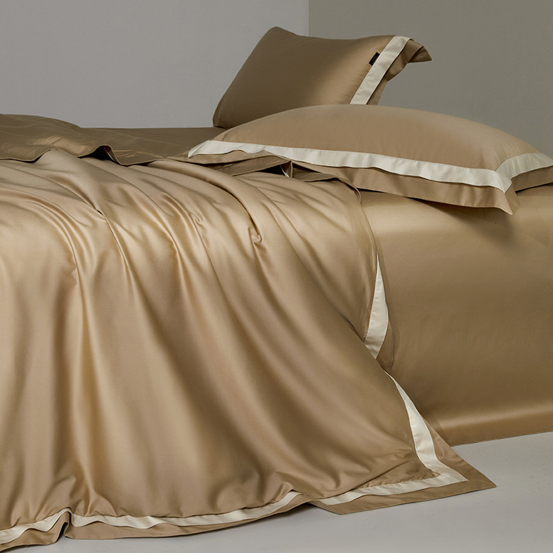 Elegant Wedding Four-piece Kit 400TC Bedding Set with Comforter Sheet and Quilt Cover