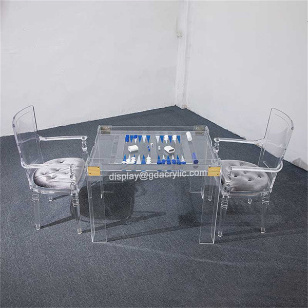 Chess Tables and Chairs Acrylic Chess and Backgammon Table