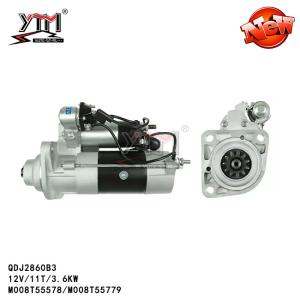 China 12V 3.6KW Mitsubishi Starter Motor For Benz Truck BZ64371 Auto Parts Silver Color M008T55779 3841359 factory