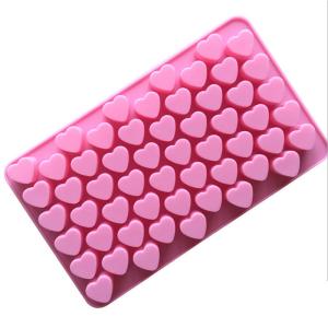 China 55 Cavity Mini Heart Shape Silicone Chocolate Molds factory