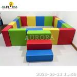 Kids Indoor Playground Soft Play Equipment Ball Pit Customized Red Blue Green