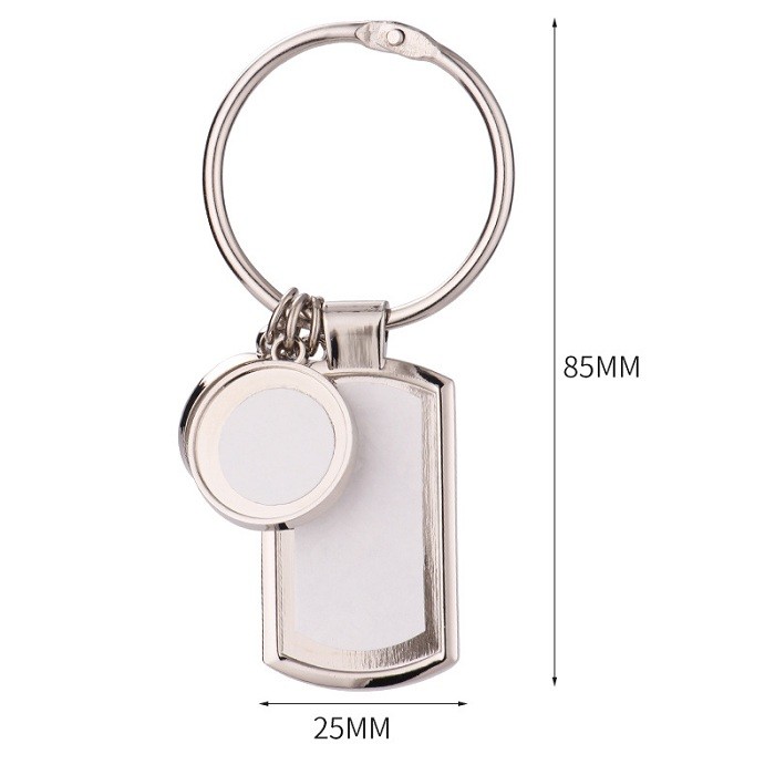 DIY Creative Gift Sublimation Blank Keyring Pendant with Printable Metal insert