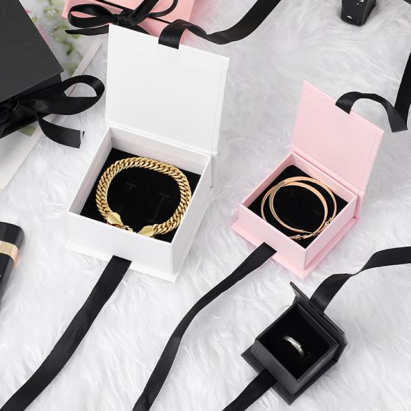 Hot Valentine'S Day Gift Bow Flip Book-Shaped Rigid Gift Box Ring Earrings