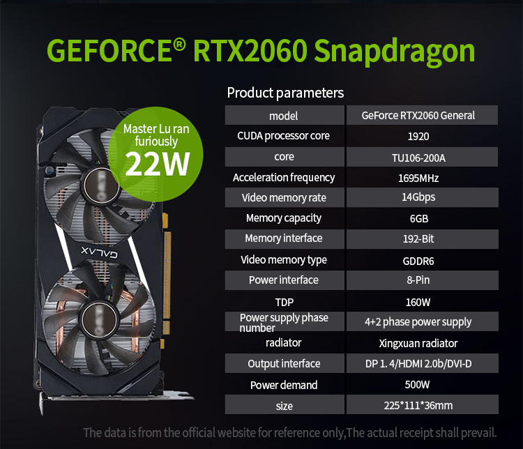 192bit PC Gaming Graphics Cards Nvidia GeForce RTX 2060 6GB Graphics Card GDDR6