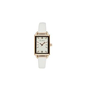 China Square Quartz Leather Watch Fashionable White Waterproof Quartz Watch factory