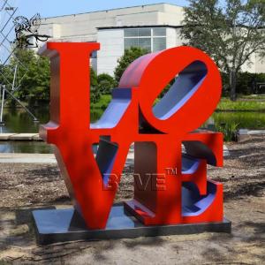 China Stainless Steel LOVE Sculpture Garden Letter Statue Abstract Decoration Metal Art Outdoor factory