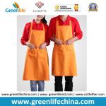 Hot sale plain orange kitchen cooking apron custom logo available cheap factory