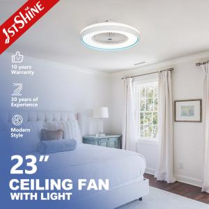 China 220v Dc Motor Led Light Ceiling Fan Remote Control Acrylic Blade For Bedroom factory