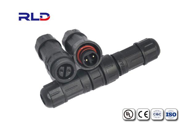 High Current Waterproof Plug Connector , 3 Pin Plastic Circular Connectors Gold