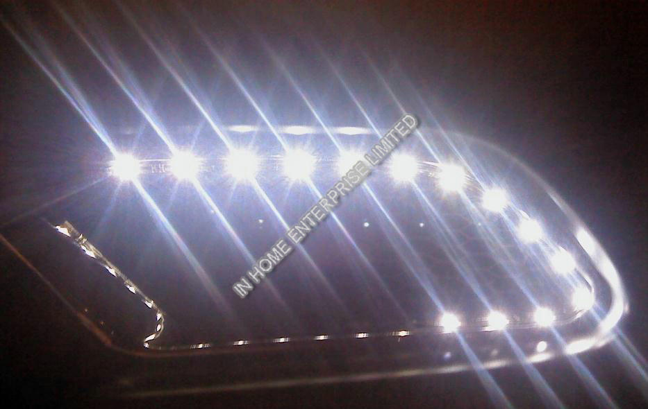 No Flickering or Buzzing White LED DRL Lights For Cars , 128 LM Plastic Cover