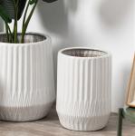 Nordic style white modern home decoration stripe flower succulent pots indoor