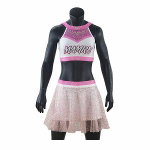 China Adults Cheerleader Warm Up Suits Crop And Pleated Skirt Anti Bacterial factory