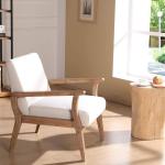 Living Room and Hotel Solid Wood Fabric Wooden Sofa Chair W69*D76*H79CM with