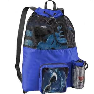 China Gym Sports Drawstring Backpack Waterproof Mesh Polyester Beach Travel Bag factory