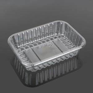 China Rectangular Clear Disposable Fruit Tray Meat Vegetable Packing factory