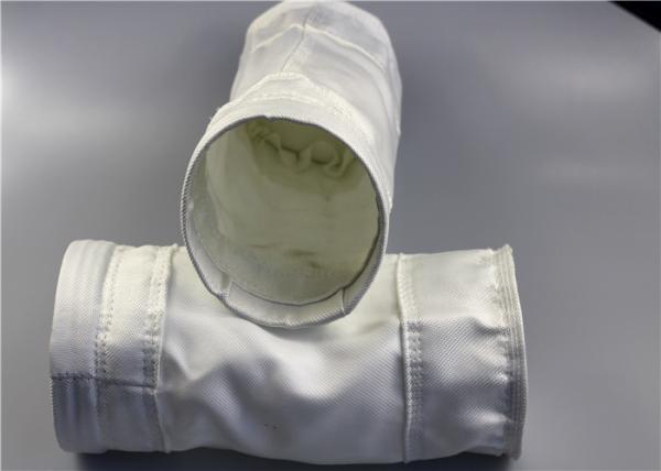 Dust Peeling Fiberglass Filter Bag Low Power Consumption Size Stable Plain Weave