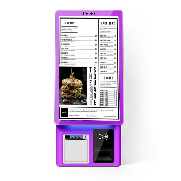 China Self Ordering Kiosk Restaurant 21.5inch Touch Screen Scan QR Code Ticket Printer POS Self Service Food Ordering Payment Kiosk factory