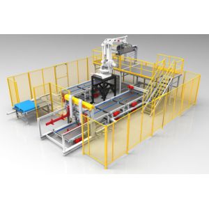 China PLC Programmable Automatic Bottle Packaging Machine Robot Palletizing System factory