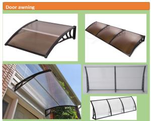 China UV Protection Polycarbonate Door Awnings , Door Rain Canopy Snow Resistant factory