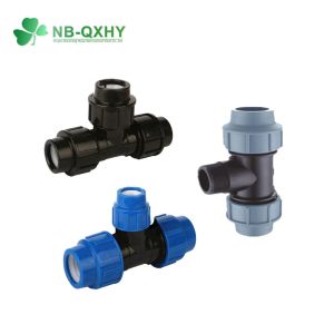 Irrigation PP Compression Pipe Fitting Tee Varnish Paint Equal Tee Male Thread