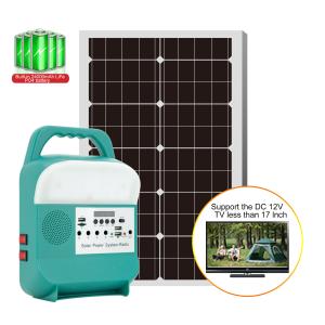 China Portable Mini Home Solar Lighting System With FM Radio Outdoor Camping Generator factory