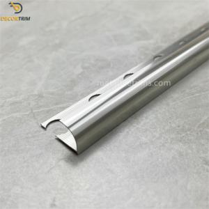China Metal Aluminum Tile Trim Tile Edging Brilliant Silver 10.6mm*2.5m factory