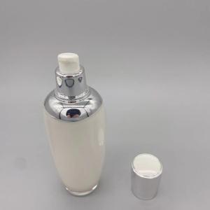 China Skin Toner Cosmetic Lotion Pump Oval Cylinder Plastic PS Acrylic Bottle factory